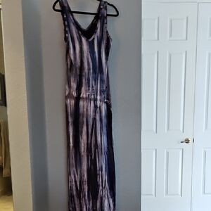 Karen Kane Black and White Striped Maxi Dress Tie Dye Medium